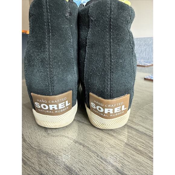 Sorel Out N About Wedge Womens Ankle Bootie Sneakers Black Suede Size 9.5 - Picture 4 of 7